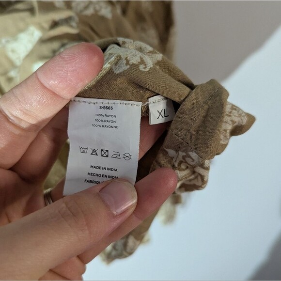 Bohera Floral Tan Boho Top Women's Size XL - Picture 8 of 8